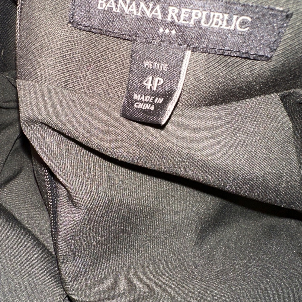 Banana Republic‎ 4Petite Olive Green Tie Waist Pencil Skirt Career Business - Picture 8 of 12